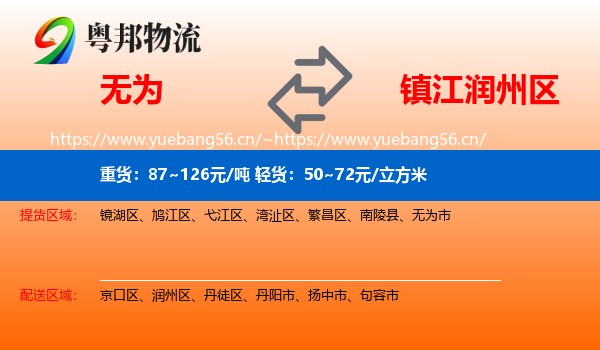 无为到润州区物流
