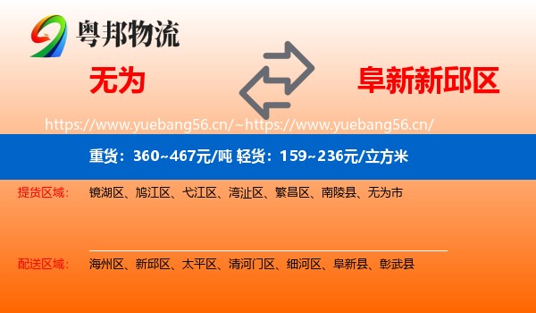 无为到新邱区物流