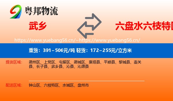 武乡到六枝特区物流