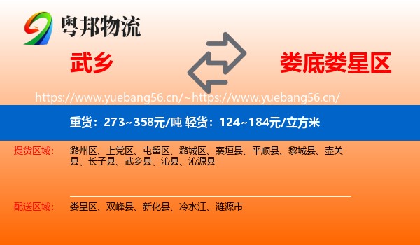 武乡到娄星区物流