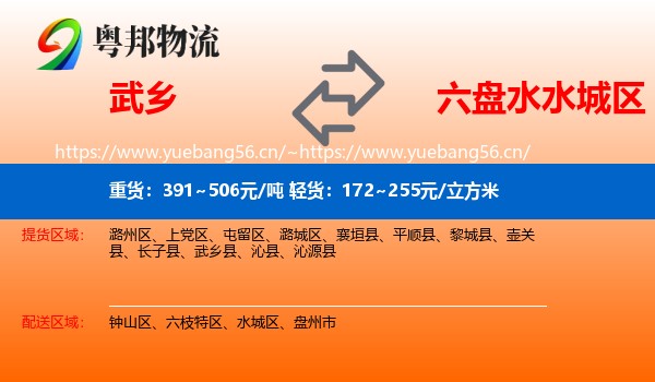 武乡到水城区物流
