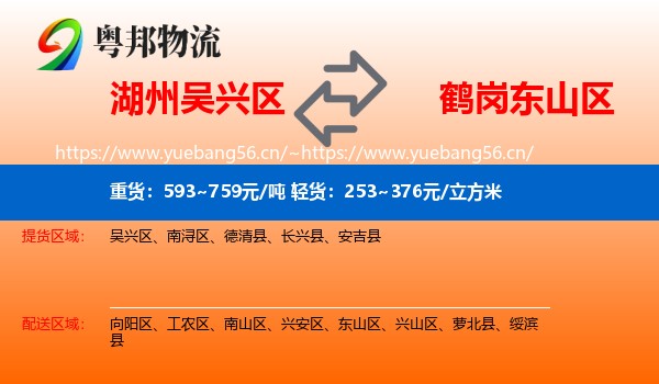 湖州吴兴区到东山区物流