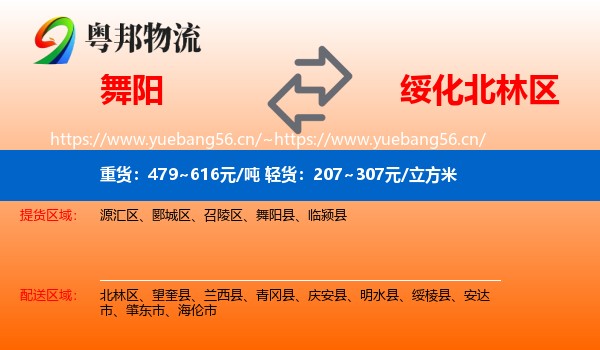 舞阳到北林区物流