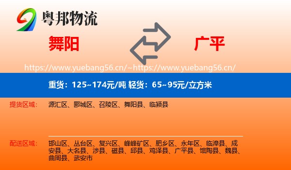 舞阳到广平县物流