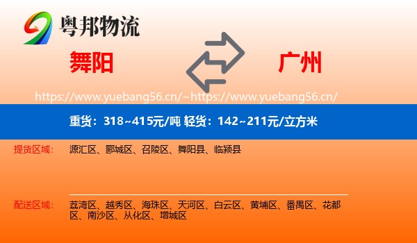 舞阳到广州物流