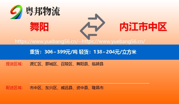 舞阳到市中区物流