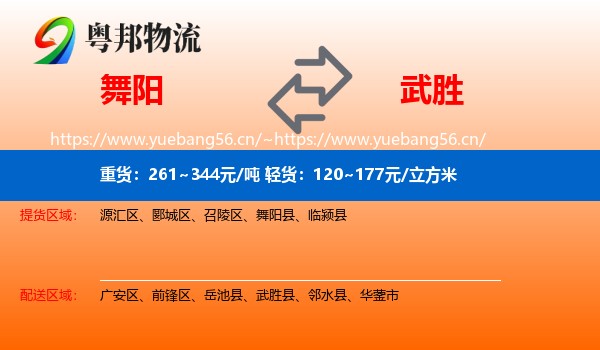 舞阳到武胜县物流