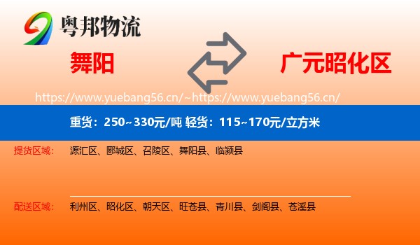 舞阳到昭化区物流