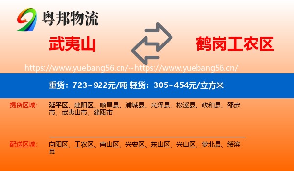 武夷山市到工农区物流专线
