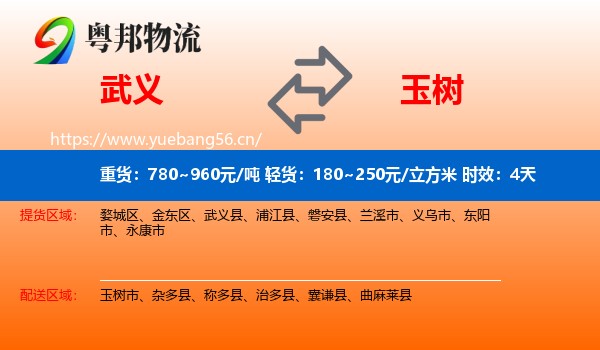 武义到玉树物流专线名片