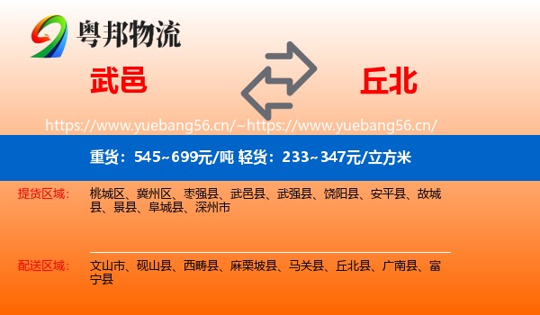 武邑到丘北县物流