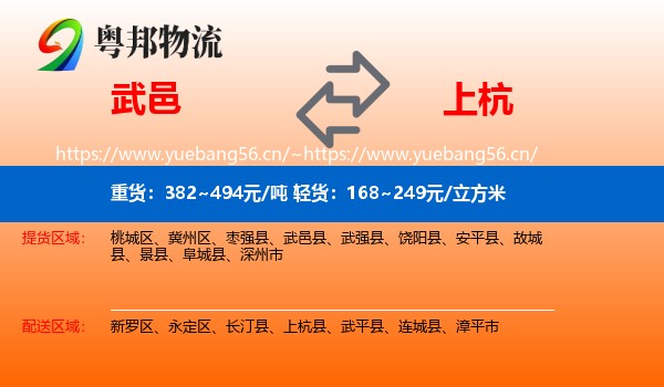 武邑到上杭县物流