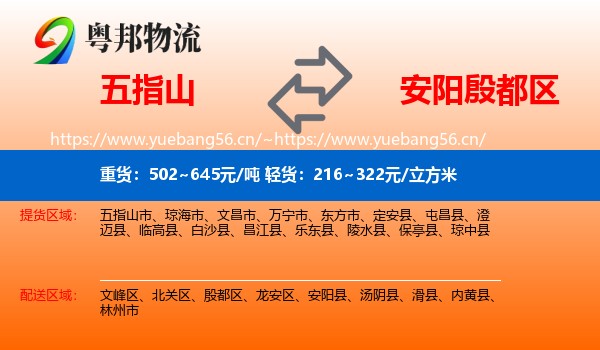 五指山到殷都区物流