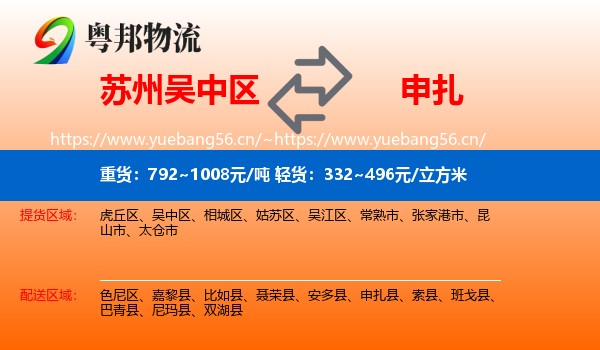 苏州吴中区到申扎县物流