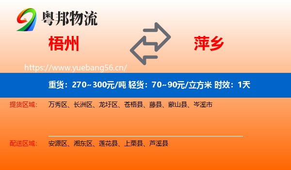 梧州到萍乡物流专线名片