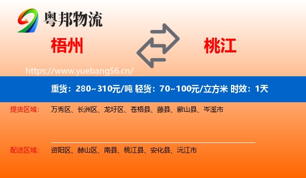 梧州到桃江县物流专线名片