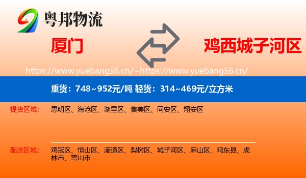 厦门到城子河区物流专线