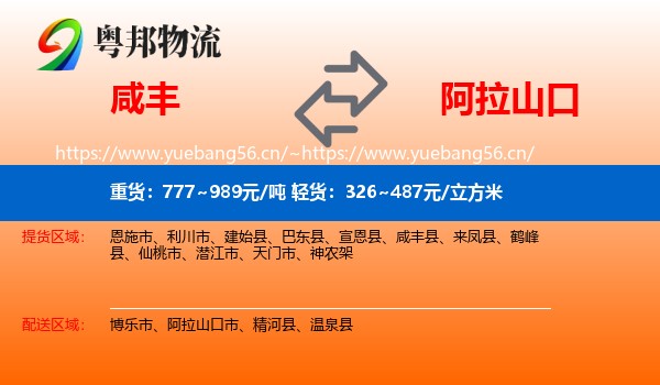 咸丰到阿拉山口市物流