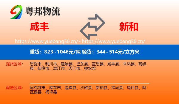 咸丰到新和县物流