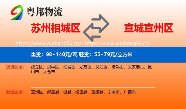 苏州相城区到宣州区物流