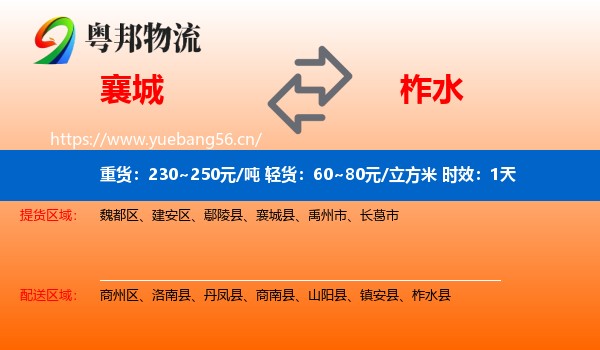 襄城到柞水县物流专线名片