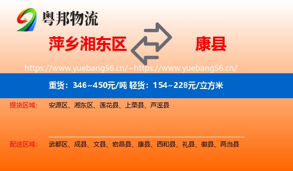 萍乡湘东区到康县物流