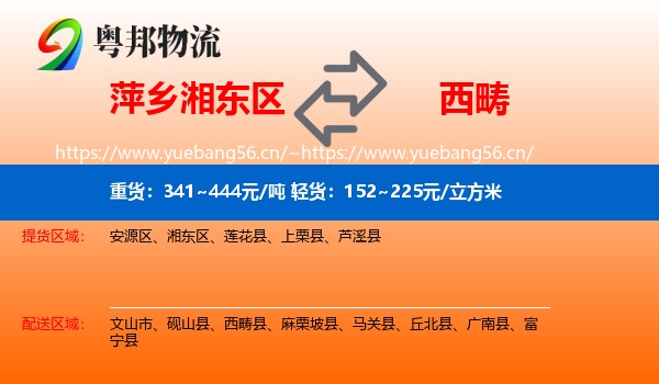 萍乡湘东区到西畴县物流