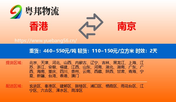 香港到南京物流专线名片