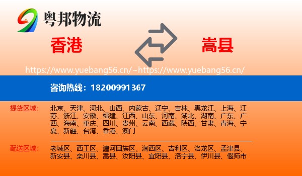 香港到嵩县物流