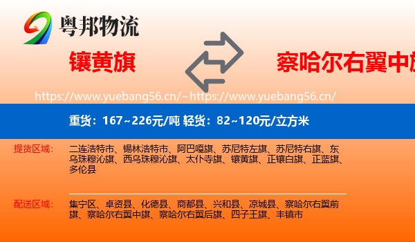 镶黄旗到察哈尔右翼中旗物流