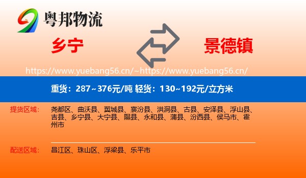 乡宁到景德镇物流