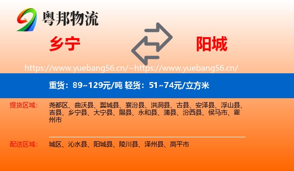 乡宁到阳城县物流