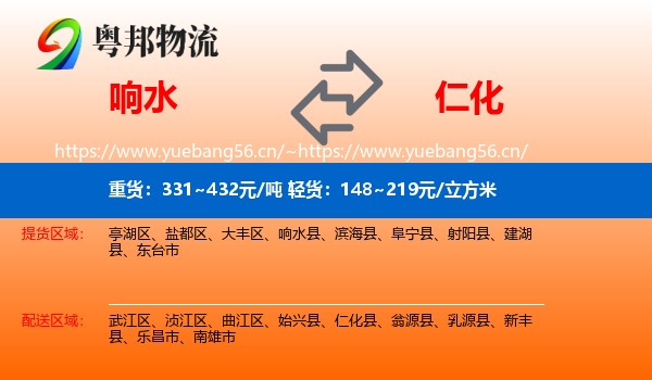 响水到仁化县物流