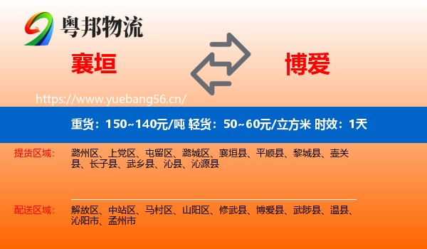 襄垣到博爱县物流专线名片