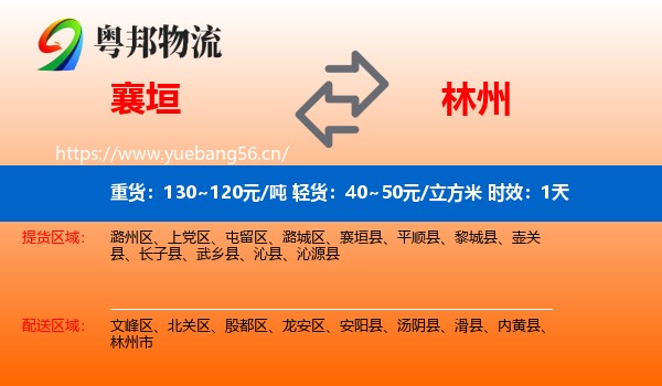 襄垣到林州市物流专线名片