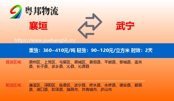 襄垣到武宁县物流专线名片