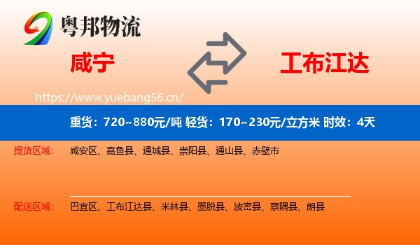 咸宁到工布江达县物流专线名片