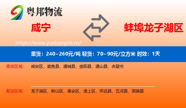 咸宁到龙子湖区物流专线名片