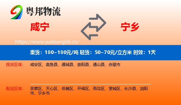 咸宁到宁乡市物流专线名片