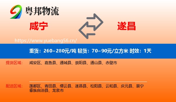 咸宁到遂昌县物流专线名片