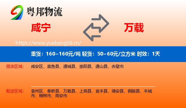 咸宁到万载县物流专线名片