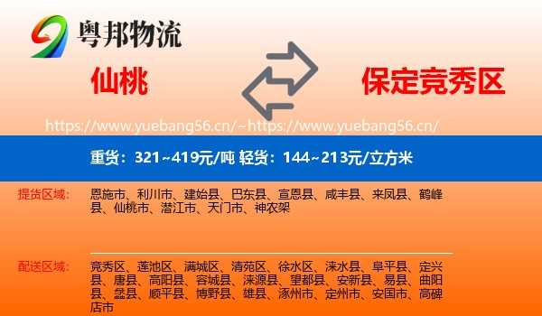 仙桃到竞秀区物流