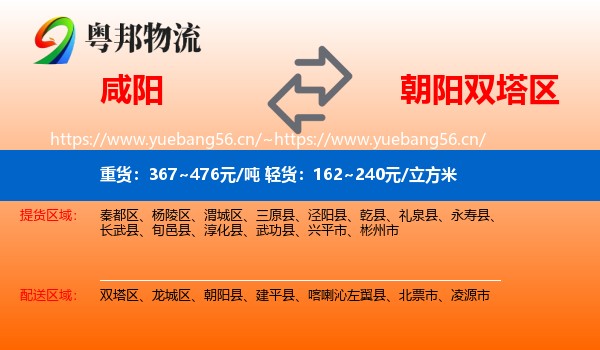 咸阳到双塔区物流