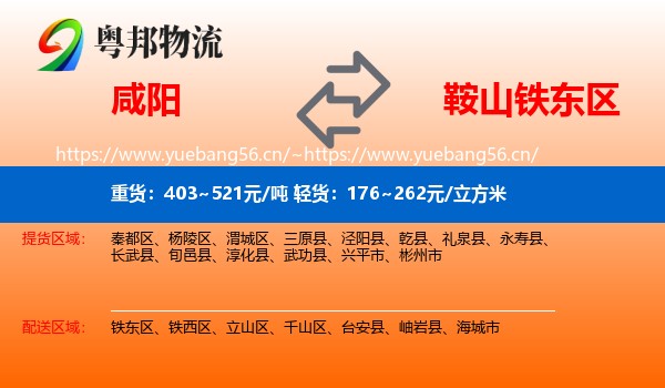 咸阳到铁东区物流