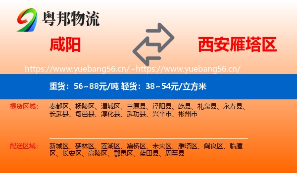 咸阳到雁塔区物流