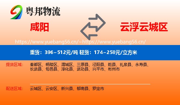 咸阳到云城区物流