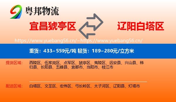 宜昌猇亭区到白塔区物流