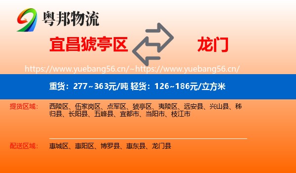 宜昌猇亭区到龙门县物流