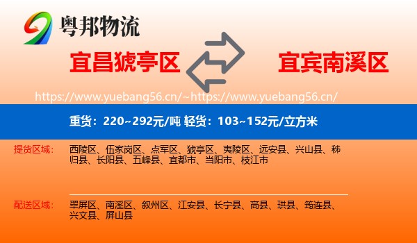 宜昌猇亭区到南溪区物流