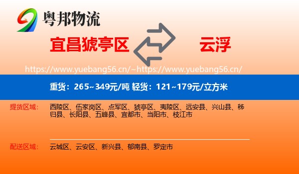 宜昌猇亭区到云浮物流